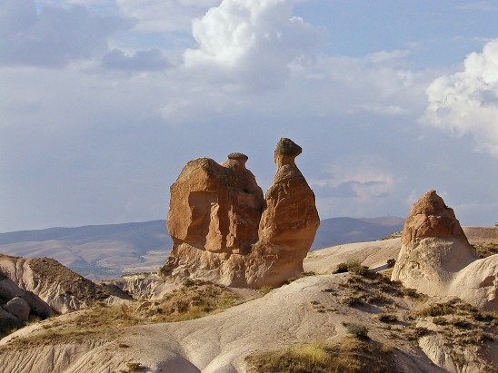 Formation from soft volcanic rock in Cappadocia - it's supposed to look like a camel but kind of looks like a snail too